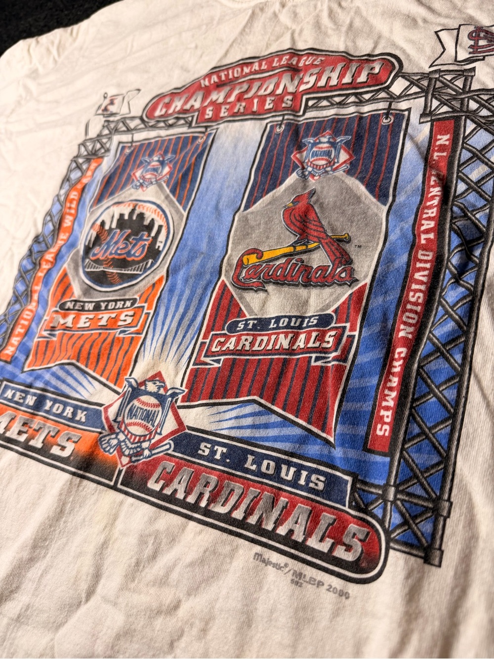 Vintage 2000 MLB NLCS Mets Cardinals Jerzees Graphic T Shirt XL